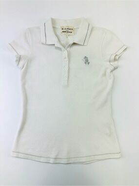 𝅺DISNEY Minnie white polo Samuel & Kevin white womens preppy Small